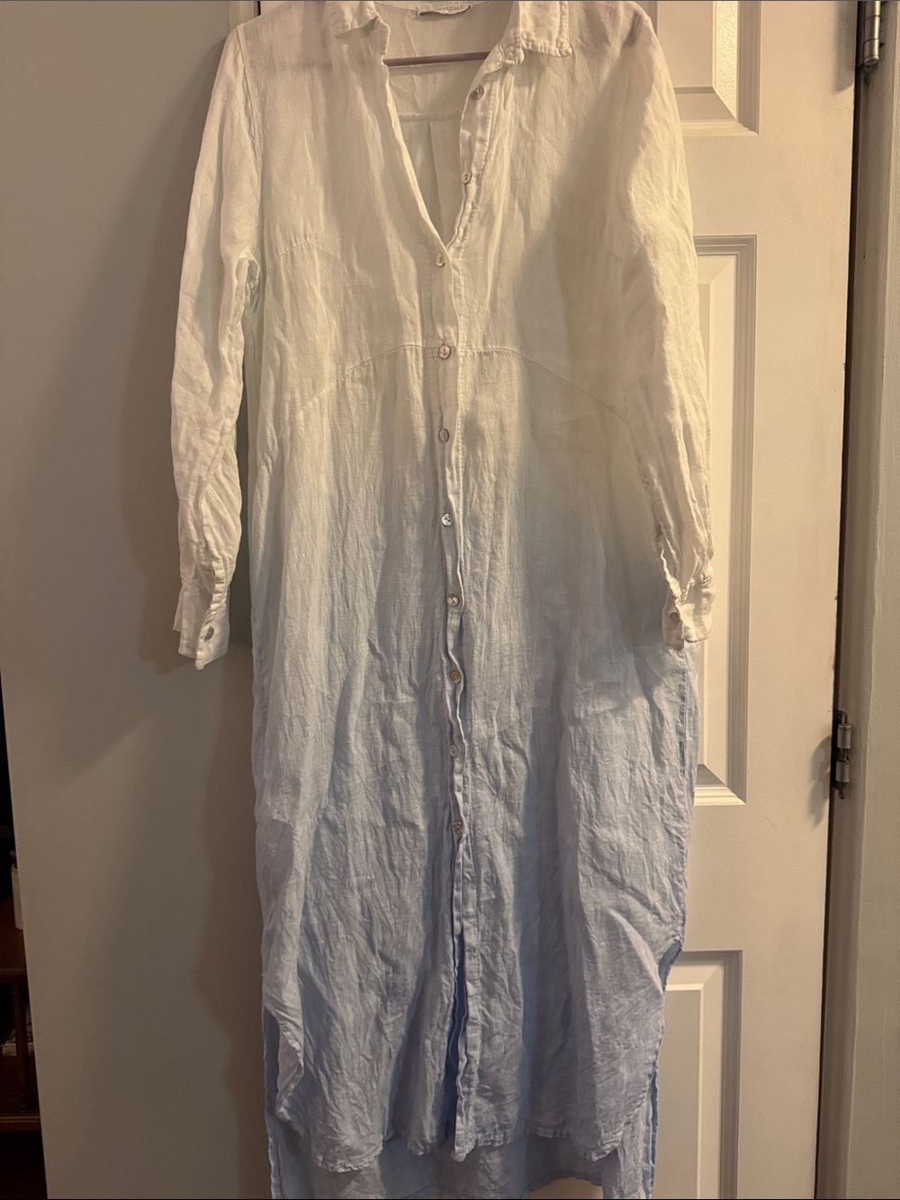 Women’s Ombre Button-Front Linen Swim Cover Up